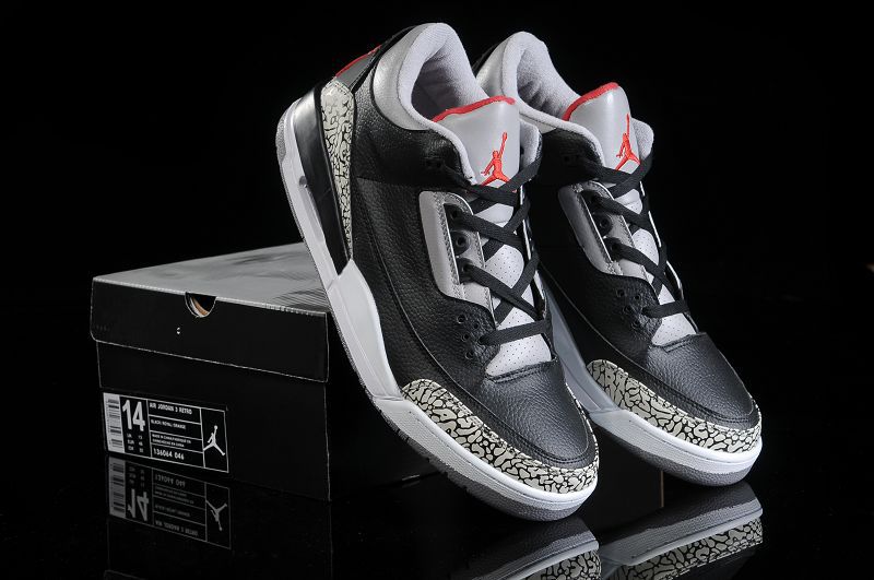 Air Jordan 3 Men Shoes Black/Gray Online